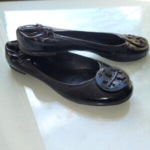 Tory Burch Black Patent leather Ballet Flats Sz 7 M